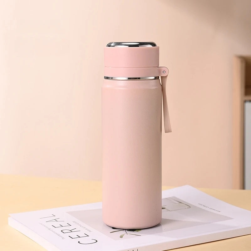 600ml Stainless Steel Thermal Water Bottle – Leakproof Insulated Travel Mug for Hot & Cold Drinks