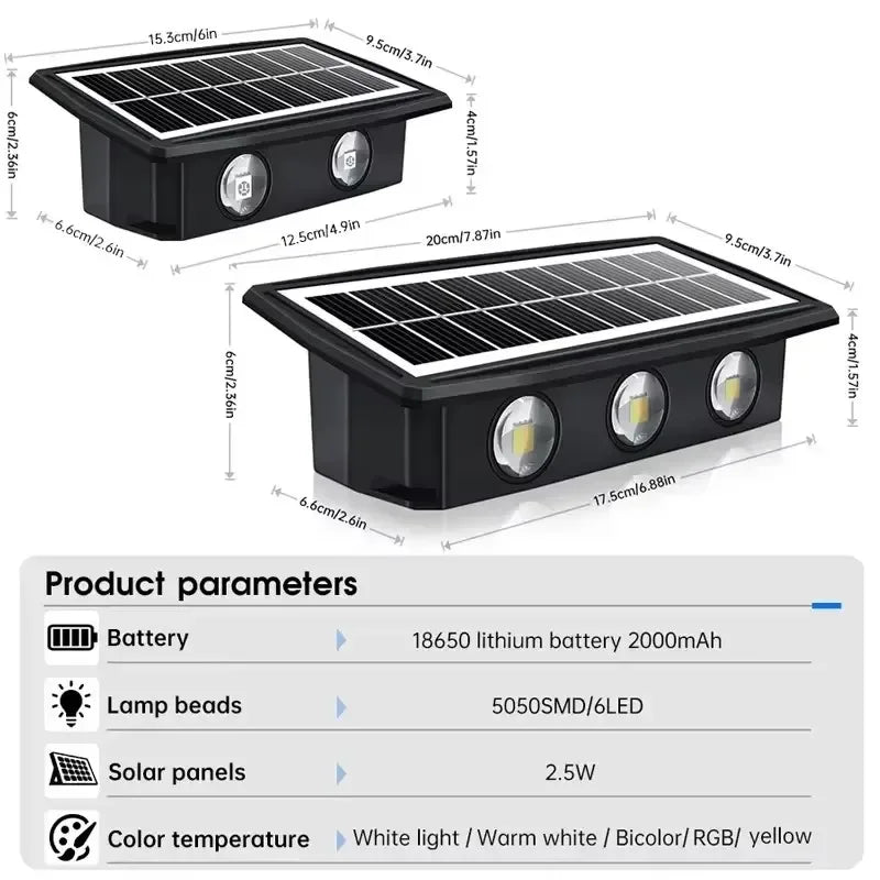 Solar Wall Lamp – Outdoor LED Waterproof Light for Garden, Balcony, and Porch | Homevera