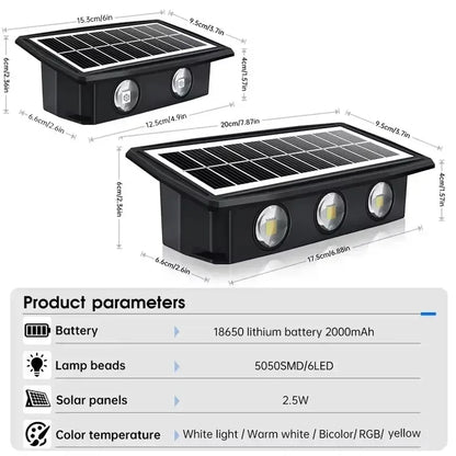 Solar Wall Lamp – Outdoor LED Waterproof Light for Garden, Balcony, and Porch | Homevera