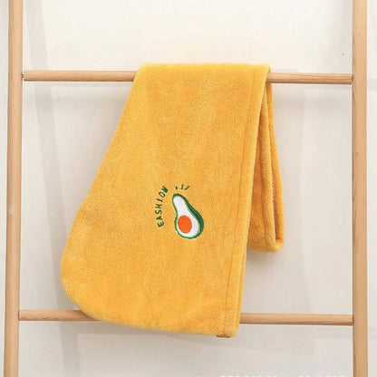 Embroidery-Style Hair Drying Cap – Thick Coral Fleece Towel for Quick & Gentle Hair Drying