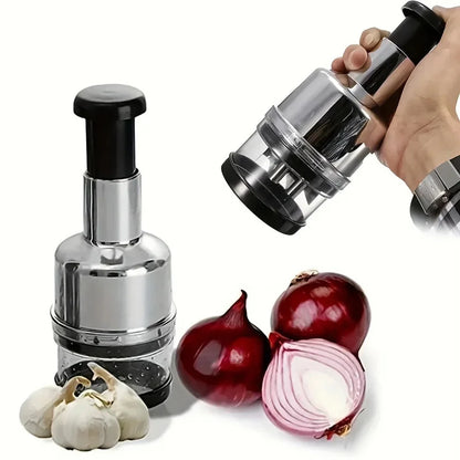 Stainless Steel Garlic & Onion Chopper – 304 Steel Patting Knife Food Mincer & Dicer Tool | Homevera