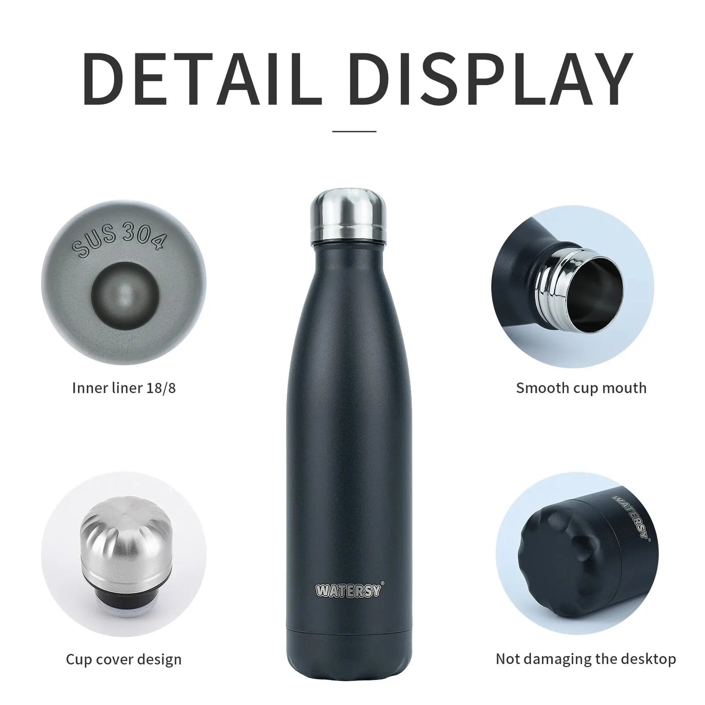 500ml Stainless Steel Insulated Water Bottle – Double Wall Vacuum Flask for Hot & Cold Drinks | Homevera