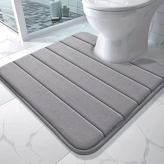 U-Shaped Memory Foam Toilet Mat – Anti-Slip, Absorbent Bathroom Carpet | Homevera