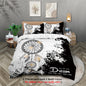 3-Piece Dreamcatcher Bedding Set – Black & White Printed Duvet Cover Set | Homevera