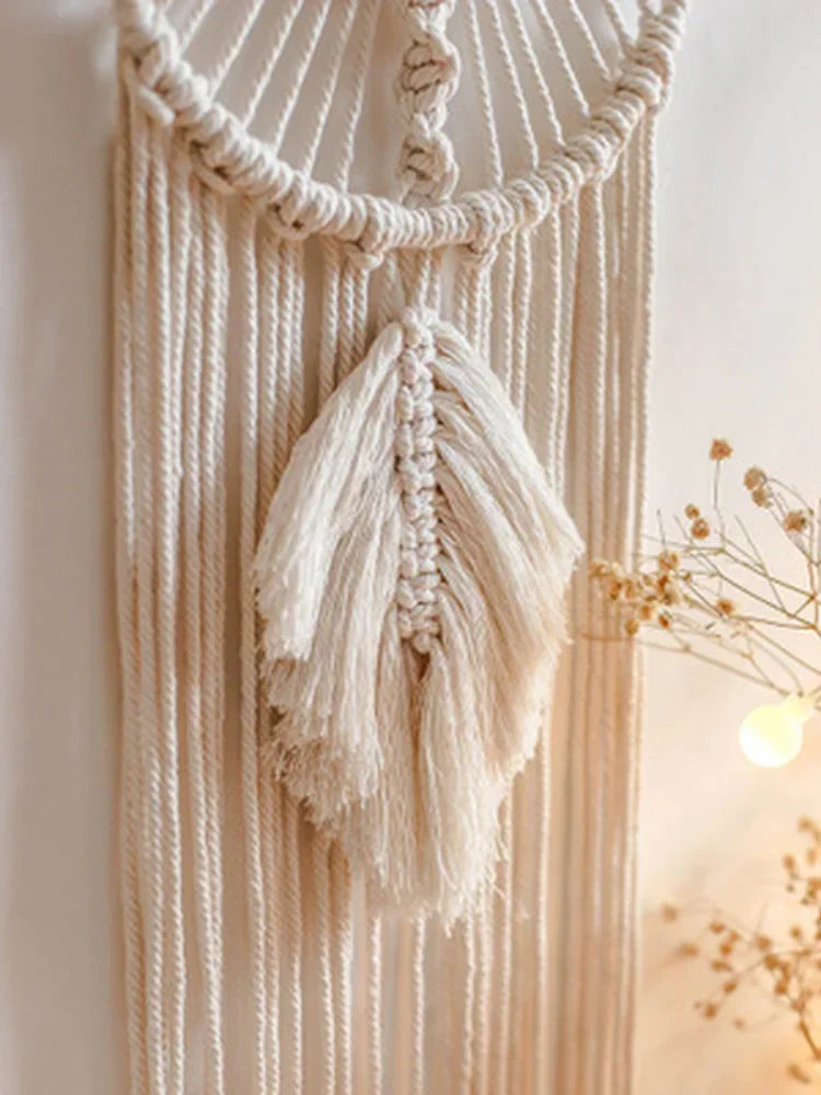 Macrame Dream Catcher Nordic Tapestry for Ramadan & Eid | Boho Wall Décor | Homevera