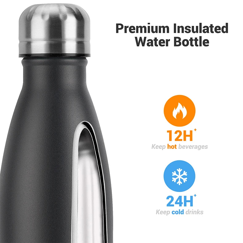 500ml Stainless Steel Insulated Water Bottle – Double Wall Vacuum Flask for Hot & Cold Drinks | Homevera