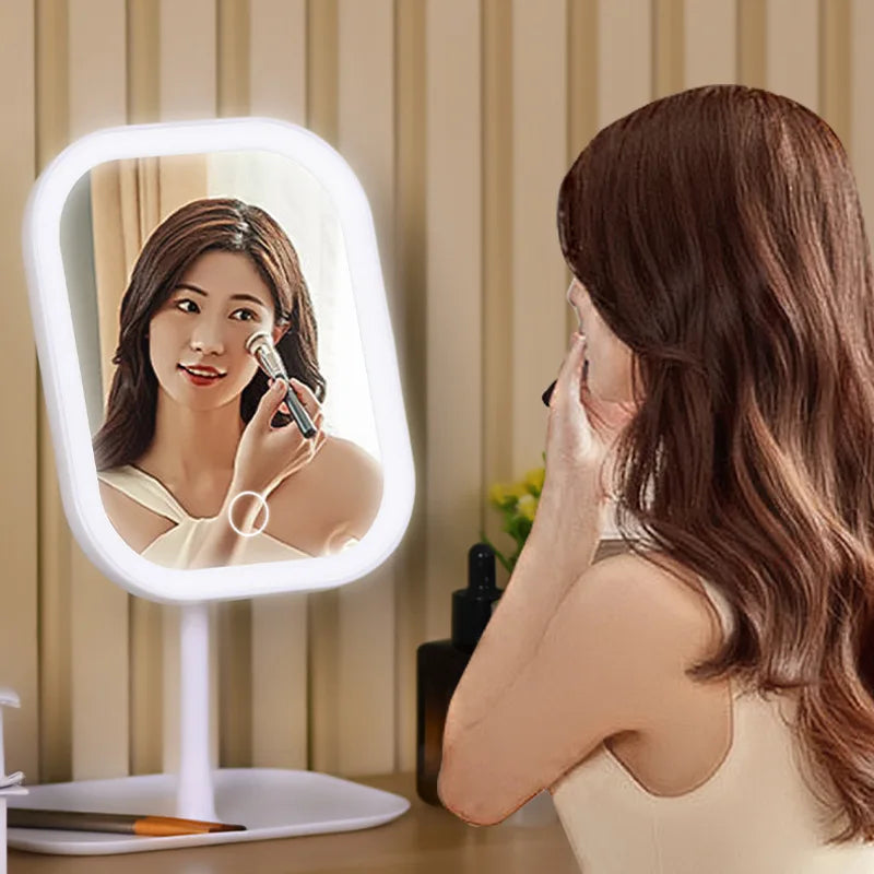 Niche Modern Desktop Vanity Mirror – 3 Color LED Touch Makeup Mirror | Homevera