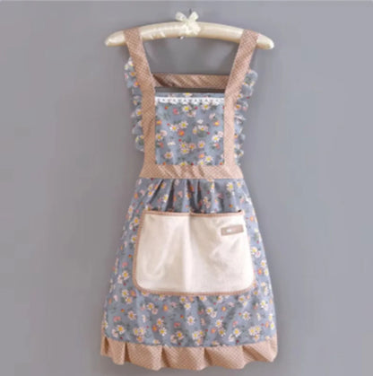 Lovely Cotton Canvas Apron – Breathable, Anti-Fouling Kitchen Apron for Women
