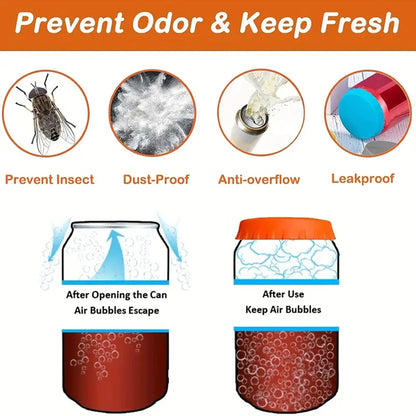 6PCS Silicone Can Lids Set – Leak-Proof Reusable Soda & Beer Bottle Covers