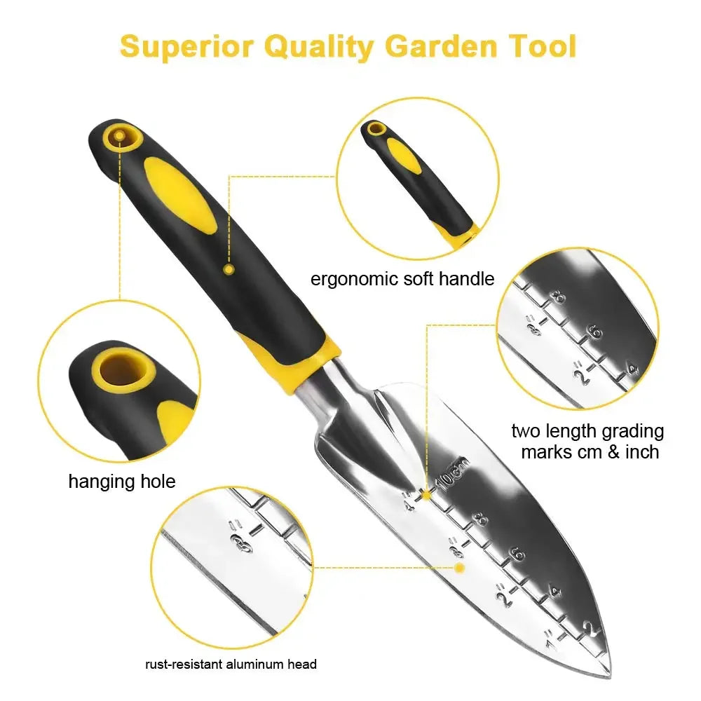 5-Piece Garden Hand Tool Set – Stainless Steel Trowel, Rake & Weeder with Ergonomic Handle | Homevera