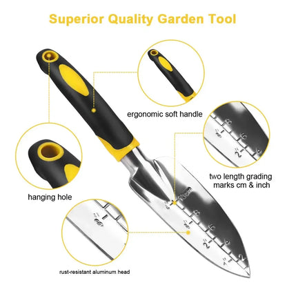 5-Piece Garden Hand Tool Set – Stainless Steel Trowel, Rake & Weeder with Ergonomic Handle | Homevera
