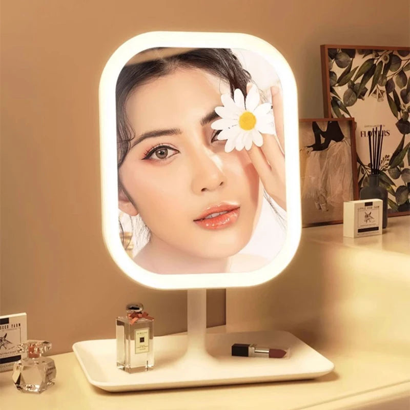 Niche Modern Desktop Vanity Mirror – 3 Color LED Touch Makeup Mirror | Homevera