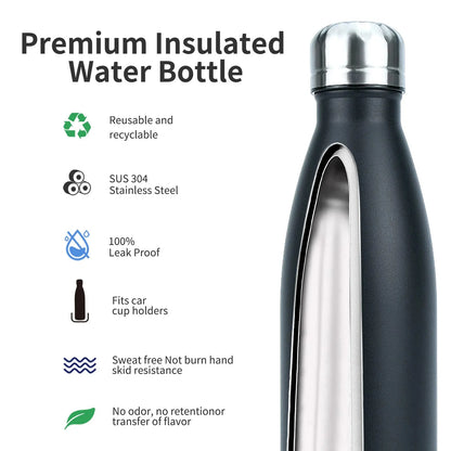500ml Stainless Steel Insulated Water Bottle – Double Wall Vacuum Flask for Hot & Cold Drinks | Homevera