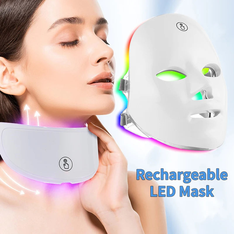 LED Face & Neck Mask – Rechargeable LED Photon Therapy Beauty Device